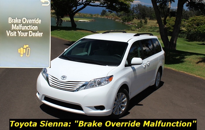 toyota sienna brake override malfunction